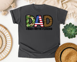 Dad Man Myth Legend Brown 2 graphic tee in Pepper