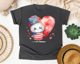 Patriotic Kid With Heart graphic tee in Pepper