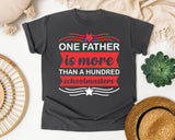 One Father Is More Than A Hundred Schoolmasters White graphic tee in Pepper