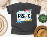 Pre-K Notebook Bow graphic tee in Pepper