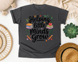 Helping Little Minds Grow graphic tee in Pepper