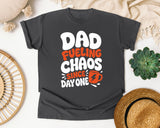 Dad Fueling Chaos Since Day One White 2 graphic tee in Pepper