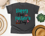 Happy First Father's Day Teal graphic tee in Pepper