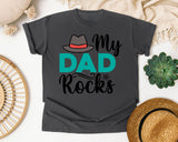 My Dad Rocks White graphic tee in Pepper
