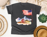 Flag Over Farmhouse graphic tee in Pepper