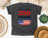 1776 2026 250 Years American Freedom graphic tee in Pepper