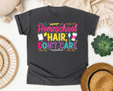 Homeschool Hair Dont Care Bright graphic tee in Pepper