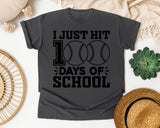 I Just Hit 100 Days Of School Baseball graphic tee in Pepper