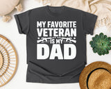 My Favorite Veteran Is My Dad White graphic tee in Pepper