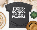 I Go To School In My Pajamas White 2 graphic tee in Pepper