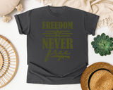 Freedom Is Never Free Brown graphic tee in Pepper