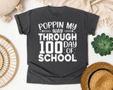 Poppin My Way Through 100 Days Of School White 2 graphic tee in Pepper