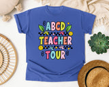 ABCD Teacher Tour in Flo Blue Comfort Colors 1717 tee