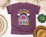 Back To School Rainbow Backpack in Berry Comfort Colors 1717 tee
