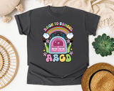 Back To School Rainbow Backpack in Pepper Comfort Colors 1717 tee