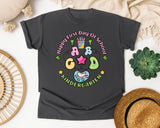 Happy First Day Of Kindergarten in Pepper Comfort Colors 1717 tee