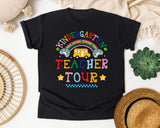 Kindergarten Teacher Tour in Black Comfort Colors 1717 tee