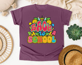 Back To School Bright Letters in Berry Comfort Colors 1717 tee