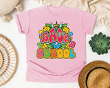 Back To School Bright Letters in Blossom Comfort Colors 1717 tee