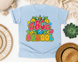 Back To School Bright Letters in Chambray Comfort Colors 1717 tee