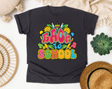 Back To School Bright Letters in Graphite Comfort Colors 1717 tee