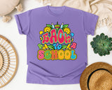 Back To School Bright Letters in Violet Comfort Colors 1717 tee