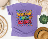 Welcome Back To School Pencils in Violet Comfort Colors 1717 tee