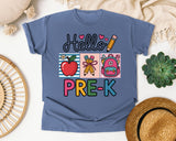 Hello Pre-K in Blue Jean Comfort Colors 1717 tee