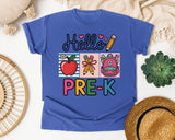 Hello Pre-K in Flo Blue Comfort Colors 1717 tee