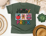 Hello Pre-K in Moss Comfort Colors 1717 tee