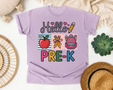 Hello Pre-K in Orchid Comfort Colors 1717 tee