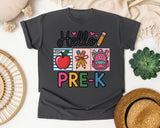 Hello Pre-K in Pepper Comfort Colors 1717 tee
