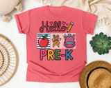 Hello Pre-K in Watermelon Comfort Colors 1717 tee