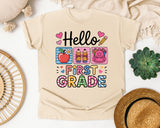 Hello First Grade in Ivory Comfort Colors 1717 tee