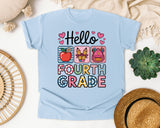 Hello Fourth Grade in Chambray Comfort Colors 1717 tee
