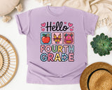Hello Fourth Grade in Orchid Comfort Colors 1717 tee