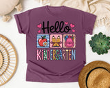 Hello Kindergarten in Berry Comfort Colors 1717 tee