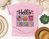 Hello Kindergarten in Blossom Comfort Colors 1717 tee