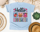 Hello Kindergarten in Chambray Comfort Colors 1717 tee