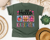 Hello Kindergarten in Moss Comfort Colors 1717 tee