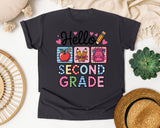 Hello Second Grade in Graphite Comfort Colors 1717 tee