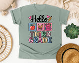 Hello Third Grade in Bay Comfort Colors 1717 tee