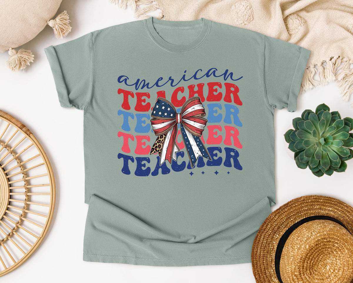 American Teacher Retro in Bay Comfort Colors 1717 tee