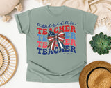 American Teacher Retro in Bay Comfort Colors 1717 tee