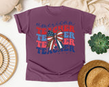 American Teacher Retro in Berry Comfort Colors 1717 tee