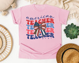 American Teacher Retro in Blossom Comfort Colors 1717 tee