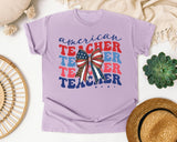 American Teacher Retro in Orchid Comfort Colors 1717 tee