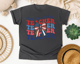 American Teacher Retro in Pepper Comfort Colors 1717 tee