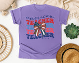 American Teacher Retro in Violet Comfort Colors 1717 tee
