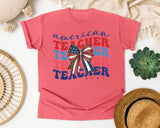American Teacher Retro in Watermelon Comfort Colors 1717 tee